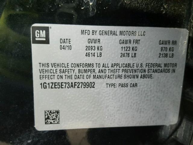 1G1ZE5E73AF279902 - 2010 CHEVROLET MALIBU LTZ 黑色 照片 10