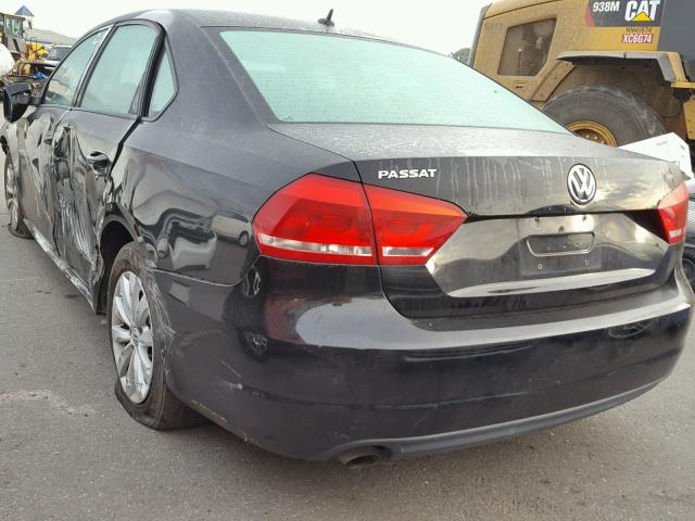 1VWAP7A39CC097684 - 2012 VOLKSWAGEN PASSAT S BLACK photo 3