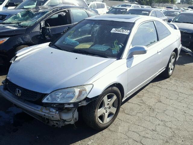 1HGEM22925L015740 - 2005 HONDA CIVIC EX SILVER photo 2