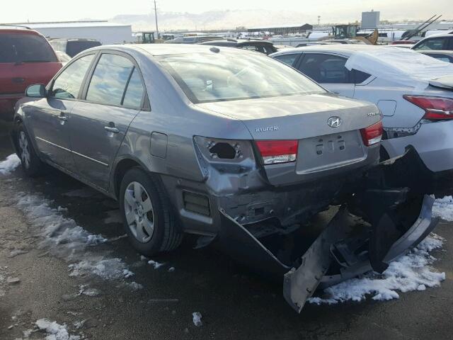 5NPET46C08H367789 - 2008 HYUNDAI SONATA GLS GRAY photo 3