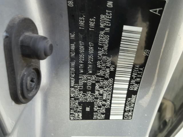 5TDKK3DC5ES524595 - 2014 TOYOTA SIENNA LE SILVER photo 10