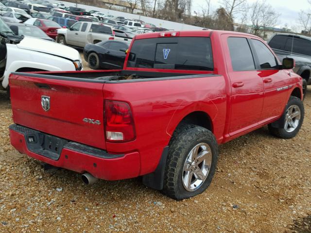 1D7RV1CT0BS653218 - 2011 DODGE RAM 1500 RED photo 4