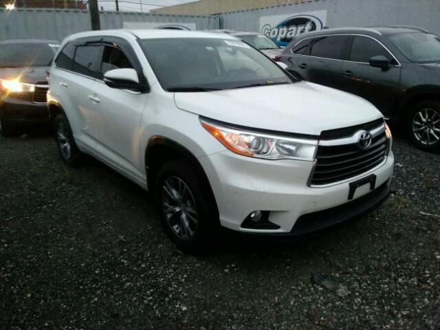 5TDZKRFH0ES011927 - 2014 TOYOTA HIGHLANDER WHITE photo 1