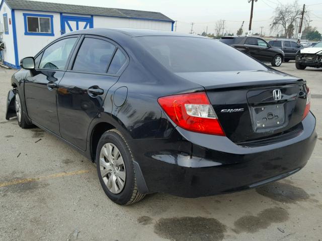 19XFB2F52CE327112 - 2012 HONDA CIVIC LX BLACK photo 3