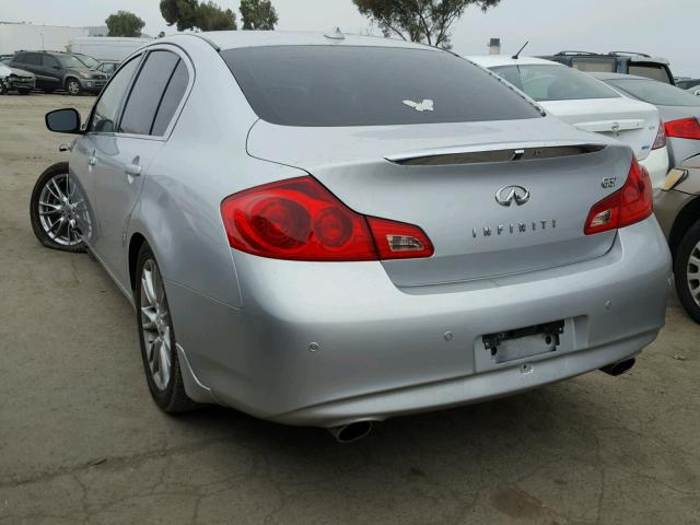 JN1CV6APXDM713180 - 2013 INFINITI G37 BASE SILVER photo 3