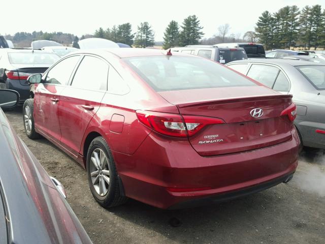 5NPE24AF2FH100896 - 2015 HYUNDAI SONATA SE RED photo 3