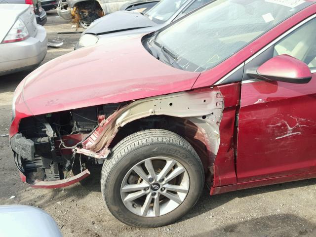 5NPE24AF2FH100896 - 2015 HYUNDAI SONATA SE RED photo 9