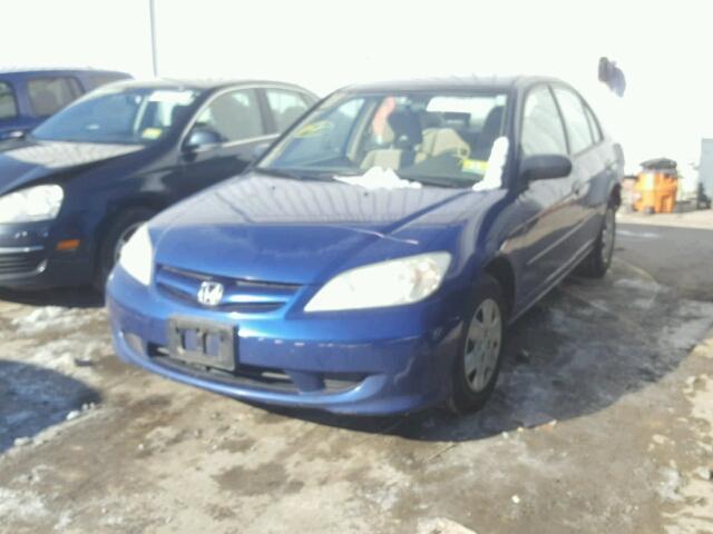 1HGES16324L013264 - 2004 HONDA CIVIC DX V BLUE photo 2