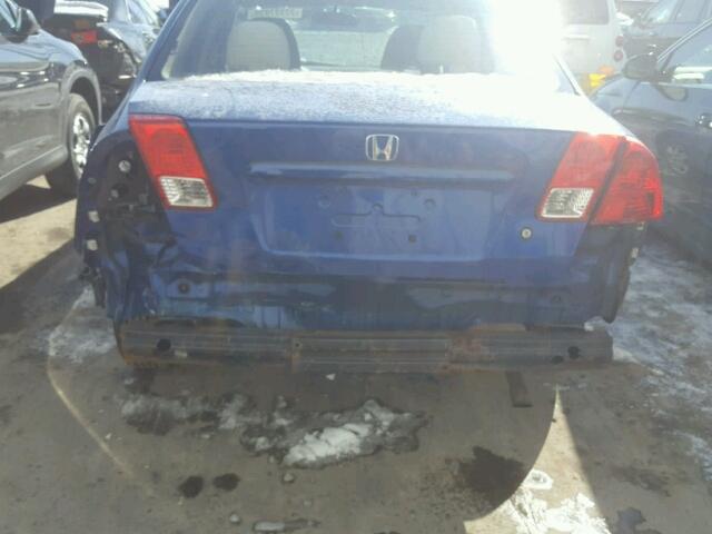 1HGES16324L013264 - 2004 HONDA CIVIC DX V BLUE photo 9