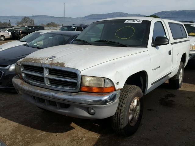 1B7GG26X7VS310488 - 1997 DODGE DAKOTA WHITE photo 2