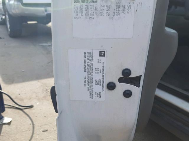 2G1WF52EX59295693 - 2005 CHEVROLET IMPALA 白色 照片 10