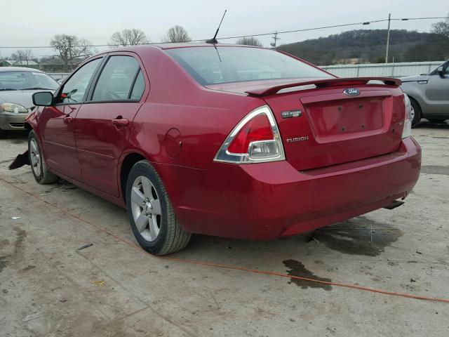 3FAHP07Z69R179862 - 2009 FORD FUSION SE RED photo 3