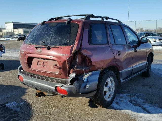 KM8SC13D24U814701 - 2004 HYUNDAI SANTA FE G MAROON photo 4