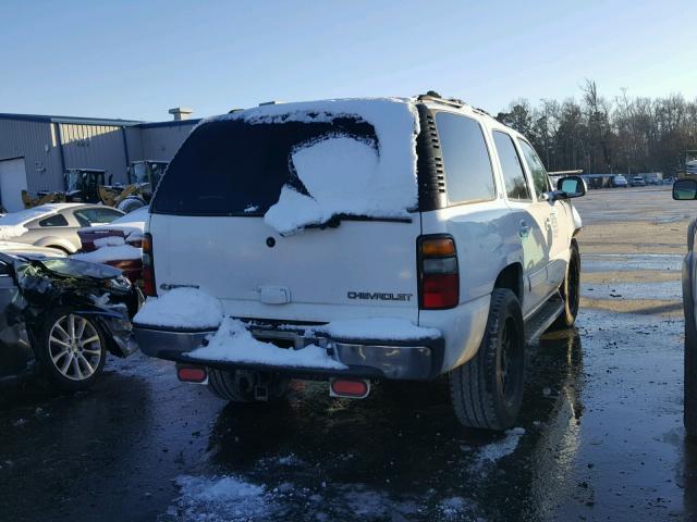 1GNEK13T04J296110 - 2004 CHEVROLET TAHOE K150 WHITE photo 4