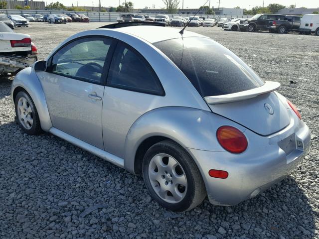 3VWCK21C32M453909 - 2002 VOLKSWAGEN NEW BEETLE SILVER photo 3