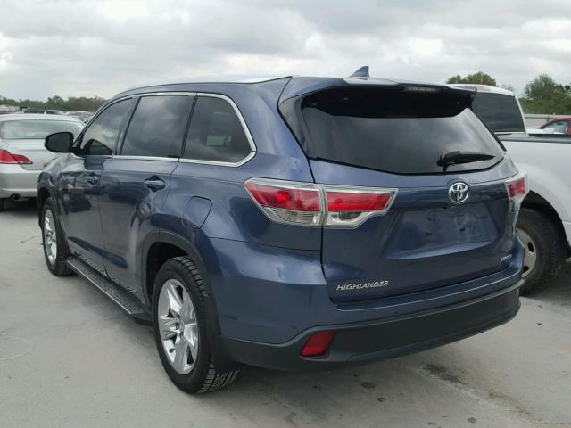 5TDYKRFH2FS042335 - 2015 TOYOTA HIGHLANDER BLUE photo 3