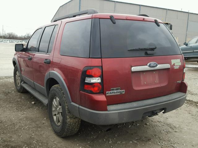 1FMEU73E86UB05943 - 2006 FORD EXPLORER X MAROON photo 3