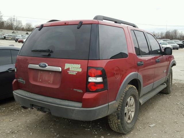 1FMEU73E86UB05943 - 2006 FORD EXPLORER X MAROON photo 4