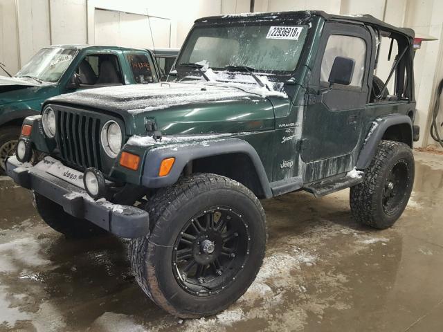 1J4FY19S0XP483658 - 1999 JEEP WRANGLER / მწვანე ფოტო 2