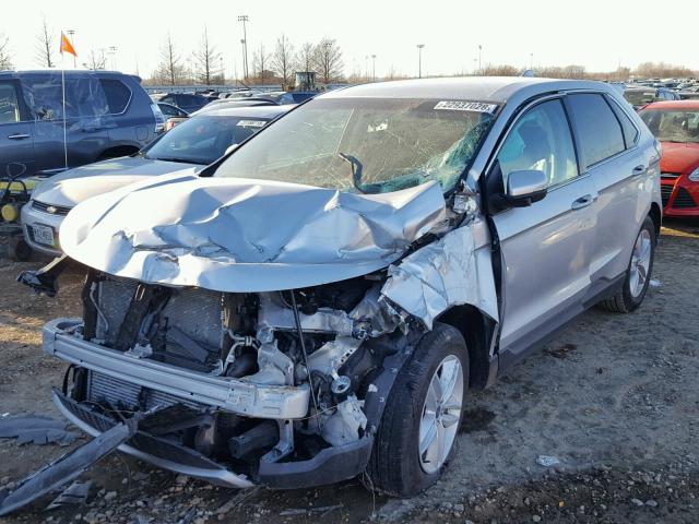 2FMTK4J96FBB73360 - 2015 FORD EDGE SEL SILVER photo 2