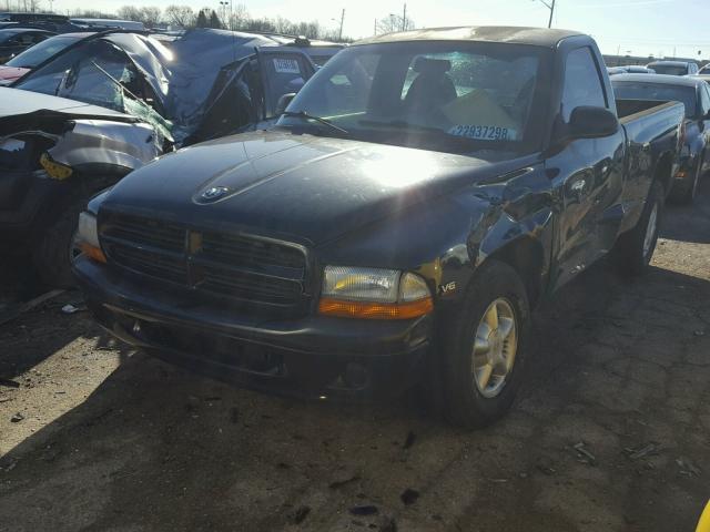 1B7FL26X0XS289140 - 1999 DODGE DAKOTA BLACK photo 2