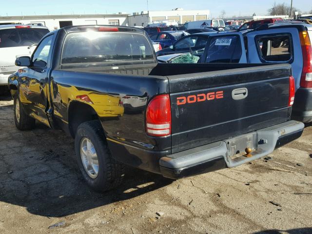 1B7FL26X0XS289140 - 1999 DODGE DAKOTA BLACK photo 3