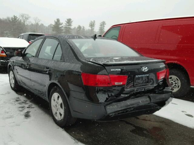 5NPET46C79H405861 - 2009 HYUNDAI SONATA GLS BLACK photo 3