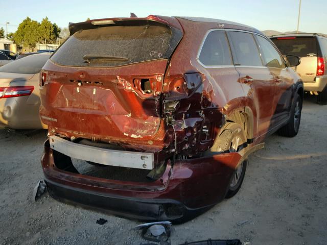 5TDKKRFH1ES037745 - 2014 TOYOTA HIGHLANDER BURGUNDY photo 4