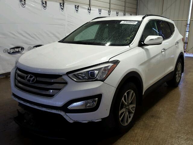 5XYZU3LA7EG224059 - 2014 HYUNDAI SANTA FE S WHITE photo 2