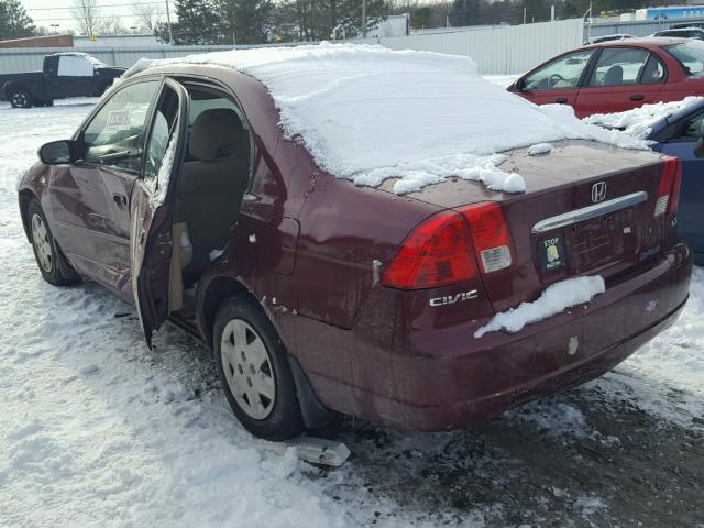 2HGES16553H535139 - 2003 HONDA CIVIC LX RED photo 3