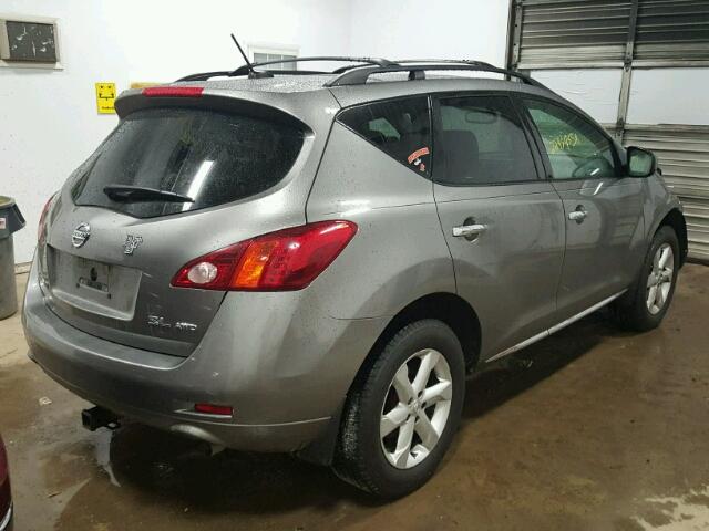 JN8AZ18W39W101959 - 2009 NISSAN MURANO S GRAY photo 4