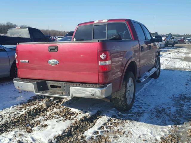 1FTPW14VX7KC23590 - 2007 FORD F150 SUPER RED photo 4