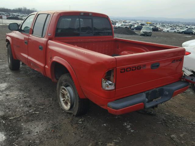 1B7HG2AZXYS604632 - 2000 DODGE DAKOTA QUA RED photo 3