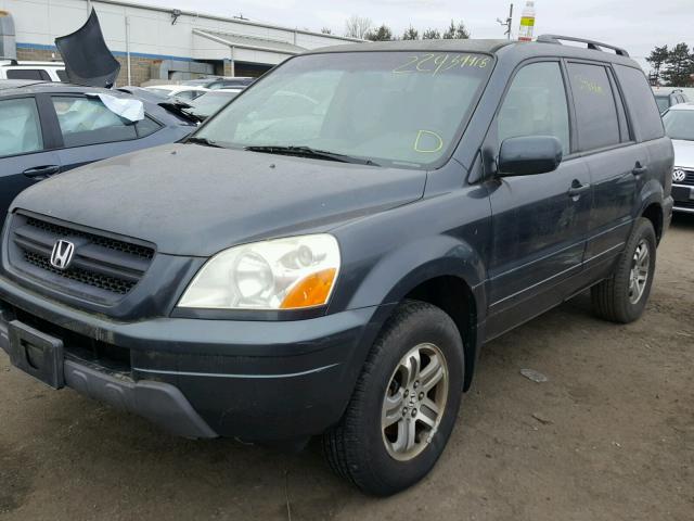 2HKYF184X4H621558 - 2004 HONDA PILOT EX BLUE photo 2