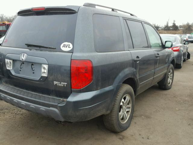 2HKYF184X4H621558 - 2004 HONDA PILOT EX BLUE photo 4