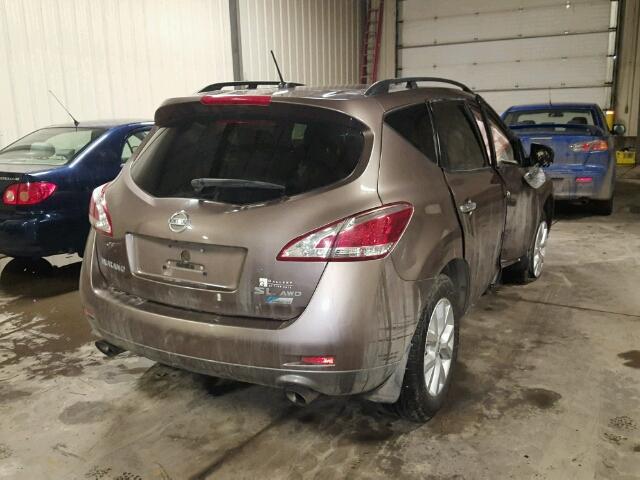 JN8AZ1MW8BW154474 - 2011 NISSAN MURANO S BROWN photo 4