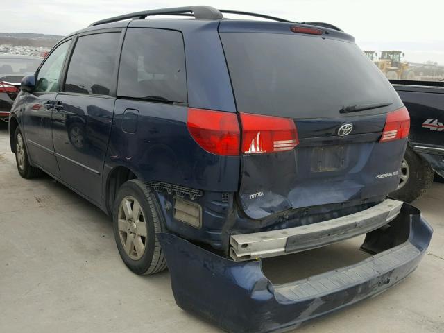 5TDZA22C74S070430 - 2004 TOYOTA SIENNA XLE BLUE photo 3