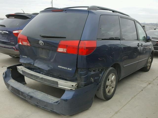 5TDZA22C74S070430 - 2004 TOYOTA SIENNA XLE BLUE photo 4