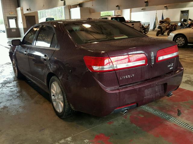 3LNHL2JC9CR832029 - 2012 LINCOLN MKZ RED photo 3