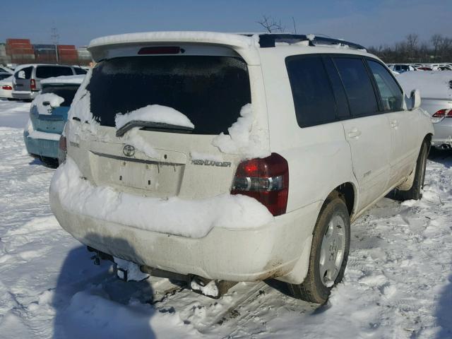 JTEEP21A760173930 - 2006 TOYOTA HIGHLANDER WHITE photo 4