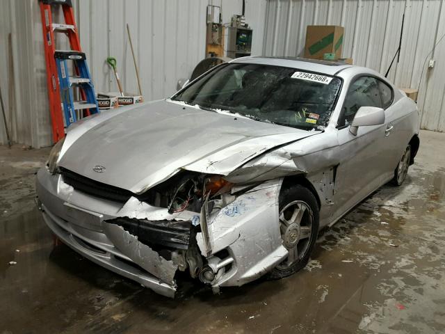 KMHHN65F73U100495 - 2003 HYUNDAI TIBURON GT SILVER photo 2