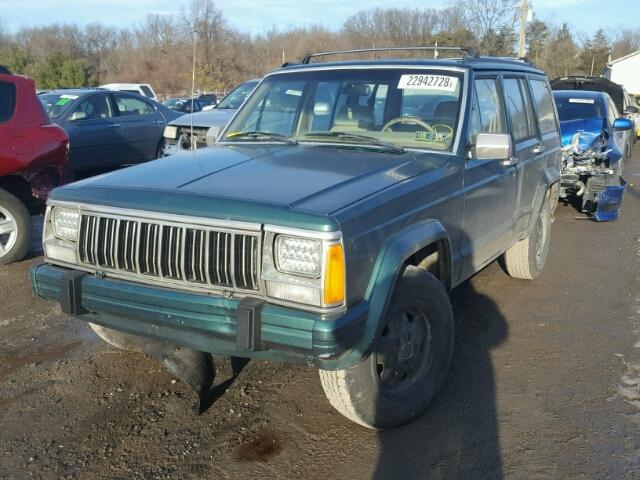 1J4FJ58S4NL147979 - 1992 JEEP CHEROKEE L GREEN photo 2