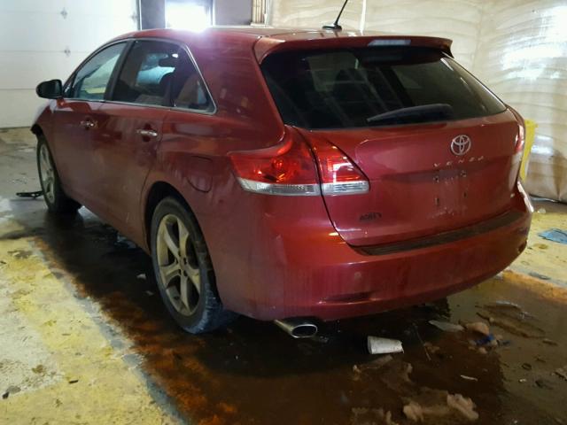 4T3BK3BB4AU039593 - 2010 TOYOTA VENZA BASE MAROON photo 3