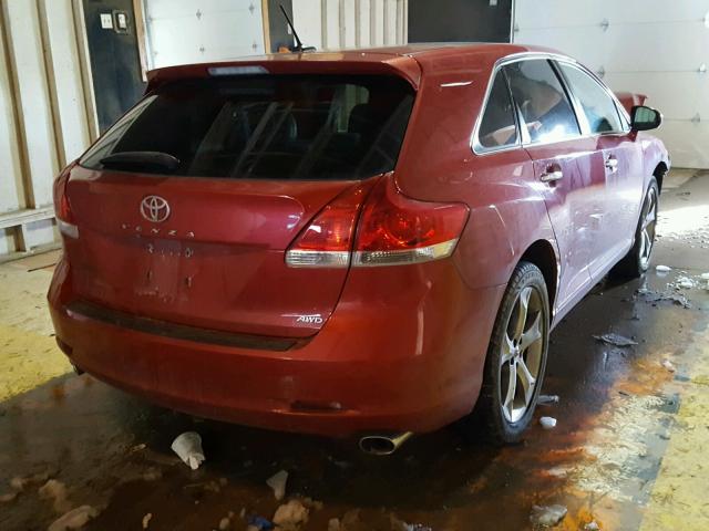 4T3BK3BB4AU039593 - 2010 TOYOTA VENZA BASE MAROON photo 4