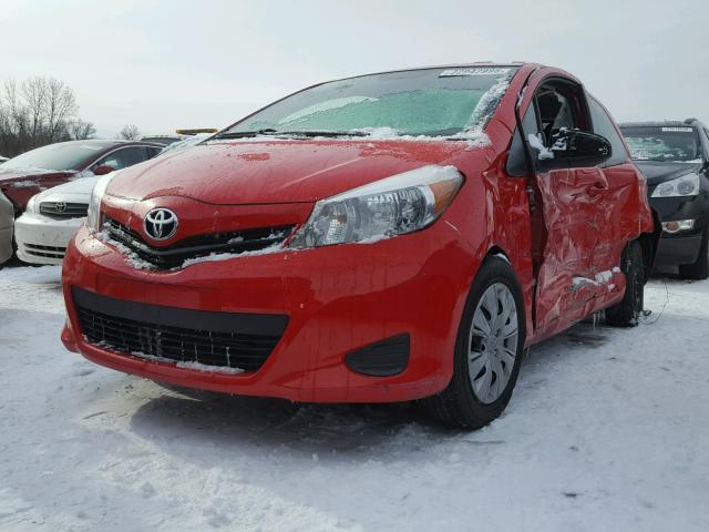 JTDJTUD37CD512522 - 2012 TOYOTA YARIS RED photo 2