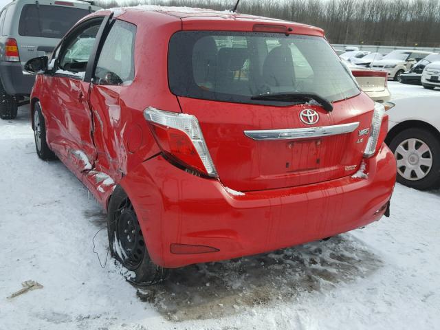 JTDJTUD37CD512522 - 2012 TOYOTA YARIS RED photo 3