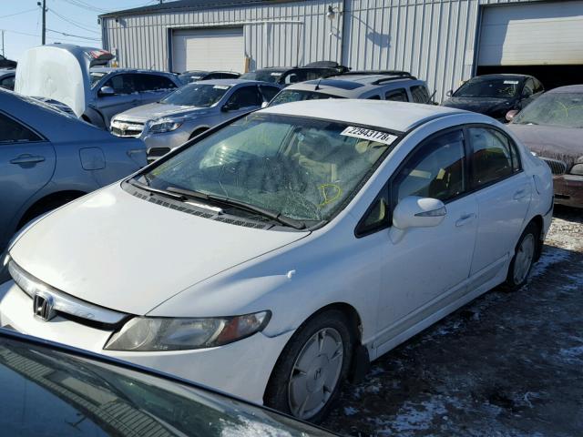 JHMFA36266S004423 - 2006 HONDA CIVIC HYBR WHITE photo 2