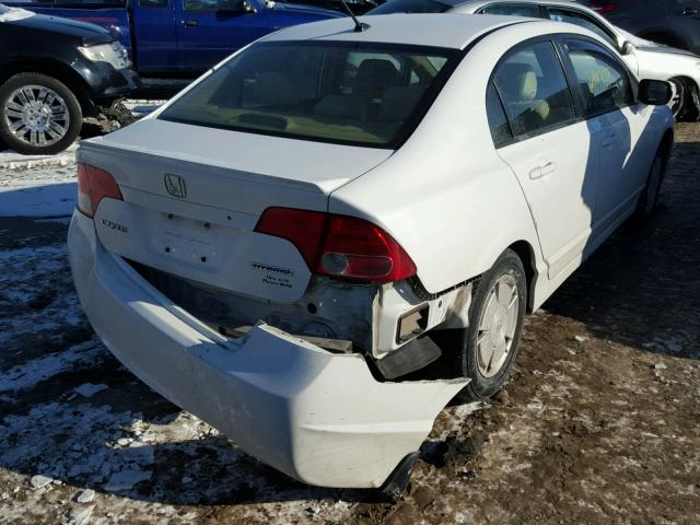 JHMFA36266S004423 - 2006 HONDA CIVIC HYBR WHITE photo 4