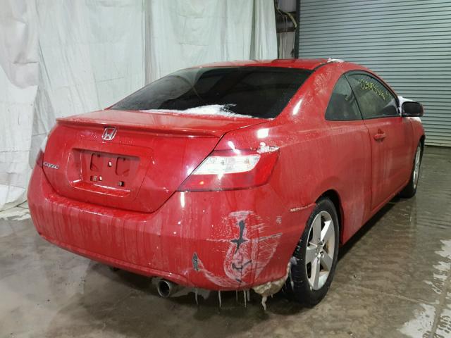 2HGFG12867H505868 - 2007 HONDA CIVIC EX RED photo 4