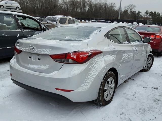 5NPDH4AE7GH773881 - 2016 HYUNDAI ELANTRA SE SILVER photo 4